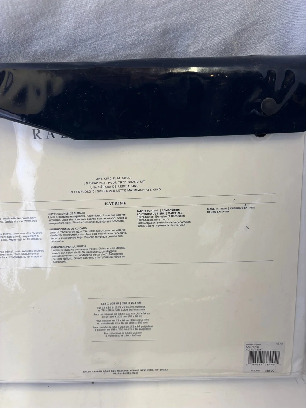 Ralph Lauren Katrine White King Flat & Fitted Sheet Set